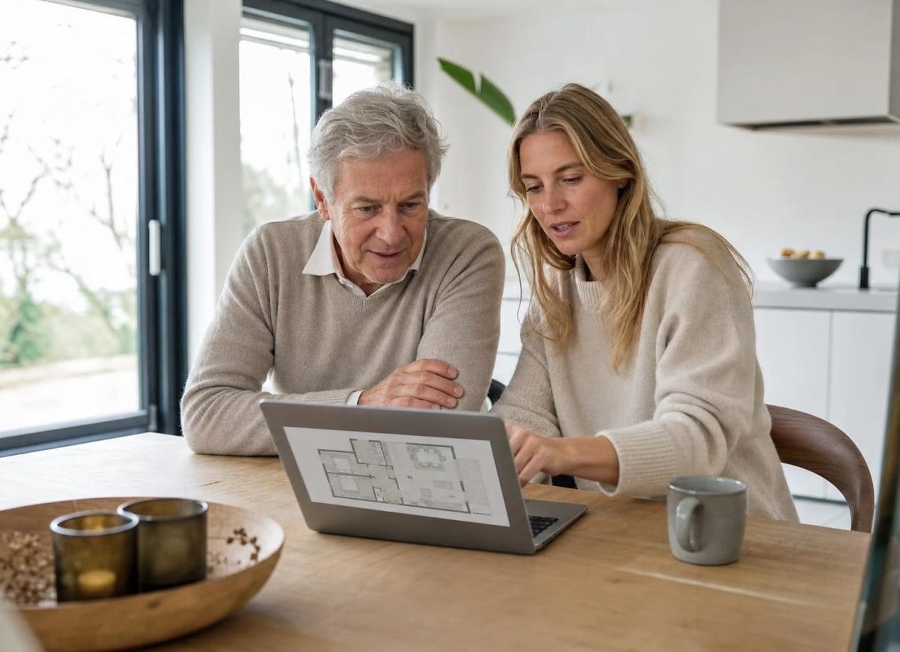 Persoon ondertekent aan tafel in een licht modern interieur documenten met een privéclausule